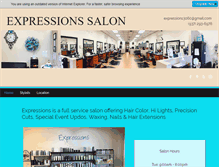 Tablet Screenshot of expressions-salon.com